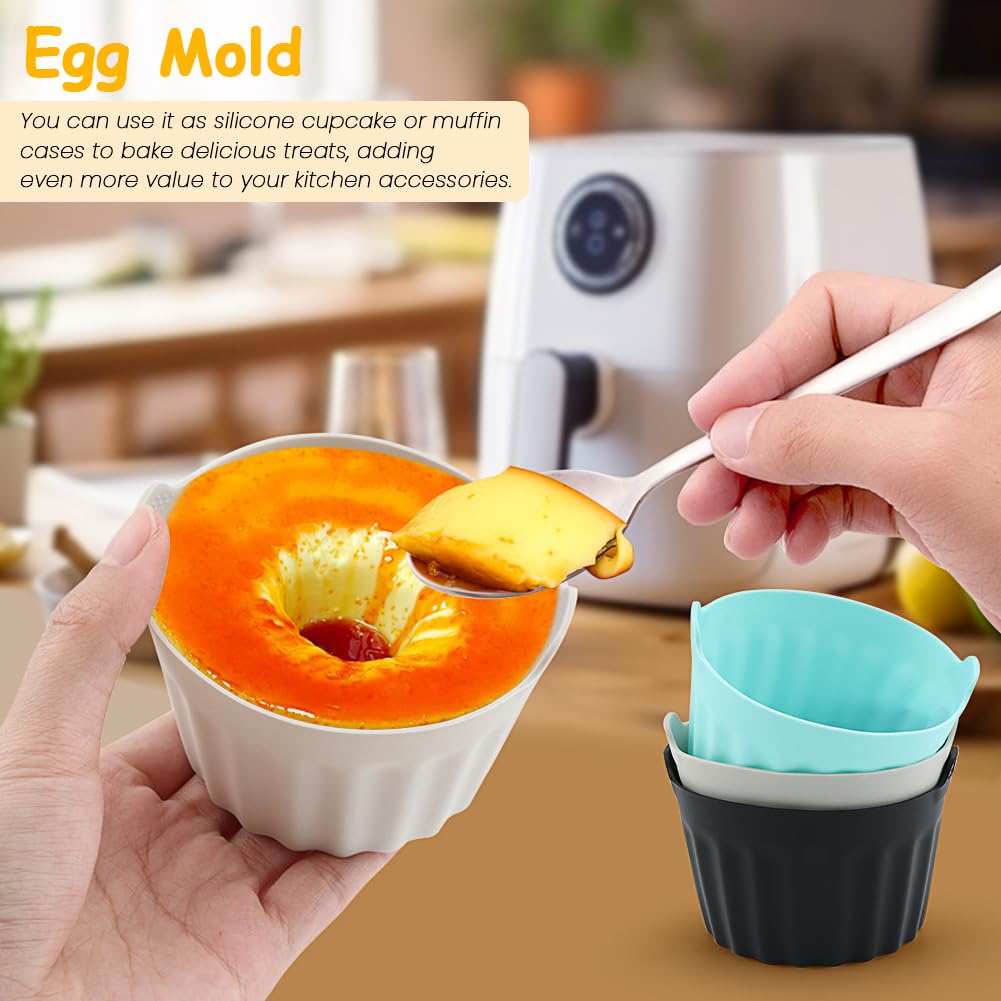 Confezione da 6 pirottini per friggitrice ad aria, stampi in silicone per uso alimentare, per friggitrice ad aria con manico, accessori per friggitrice ad aria, accessori universali per friggitrice ad
