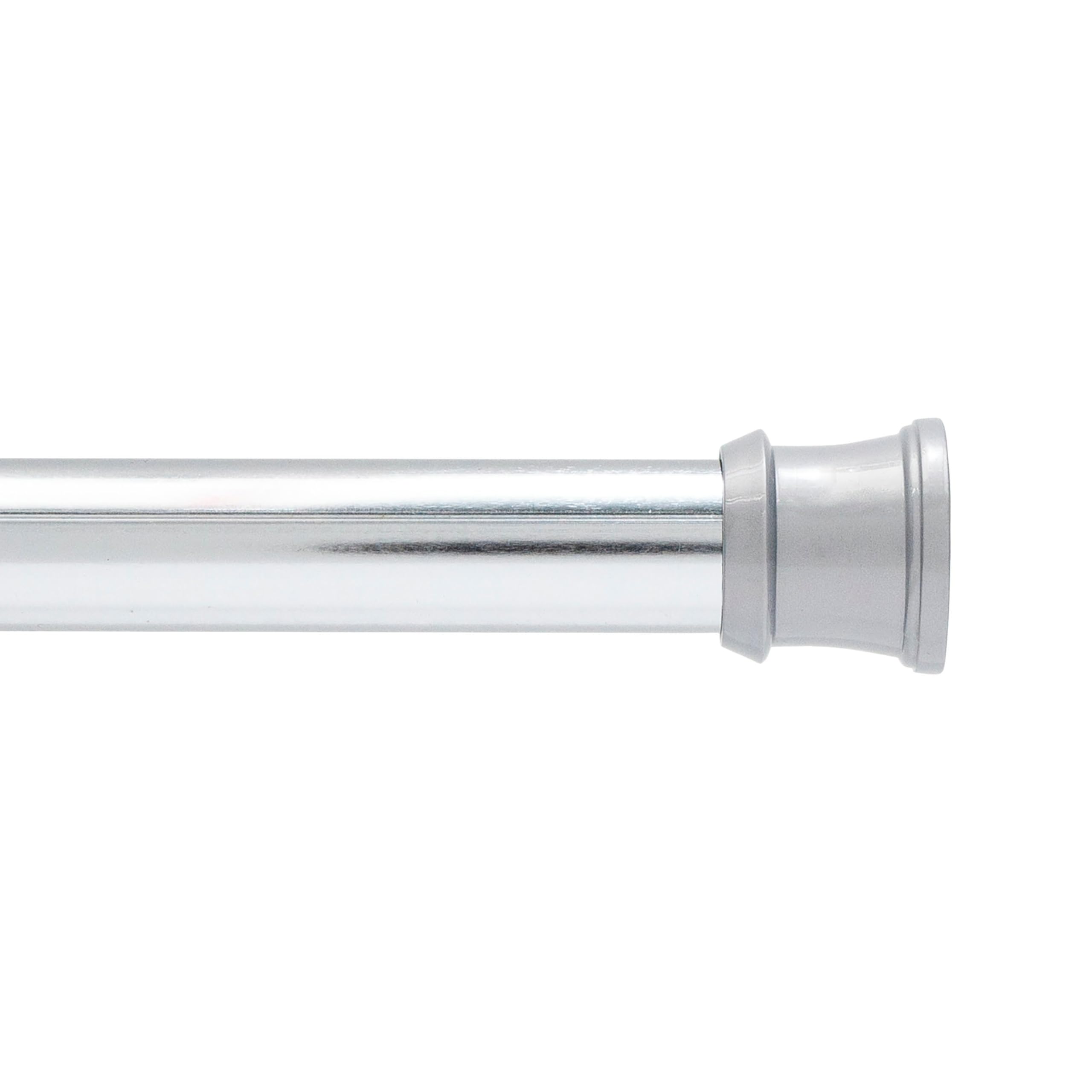 Kenney KN609C/40 Twist & Fit No Tools Camlock Tension Easy Install Shower Curtain Rod with Non-Slip, On-Scratch Ends, 42-72" Adjustable Length, Chrome, 1" Diameter Rust Resistant Steel Tube