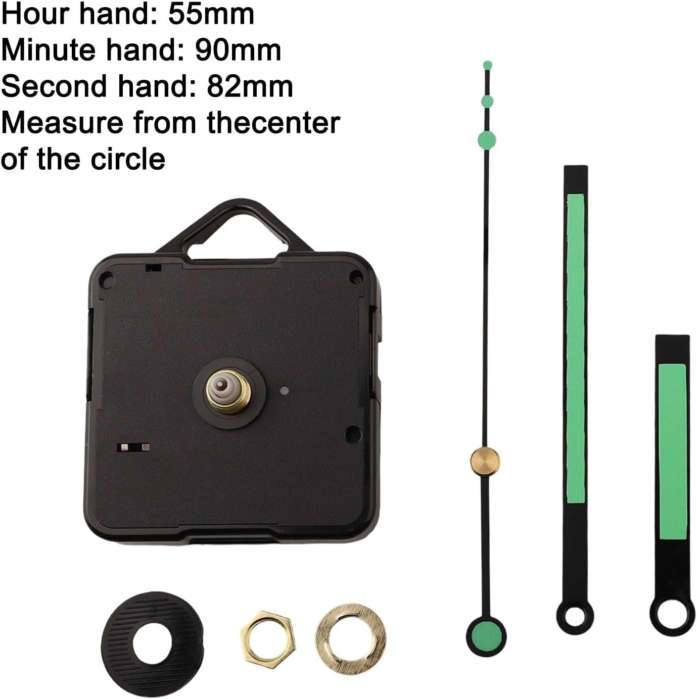 Silent Fluorescent Quartz Clock Movement DIY Kit, 69x56x16mm Luminous Wall Clock Mechanism with 13mm Shaft for 2-3mm Thick Panels, Accurate Low Noise Repair Parts for Home Decor Projects