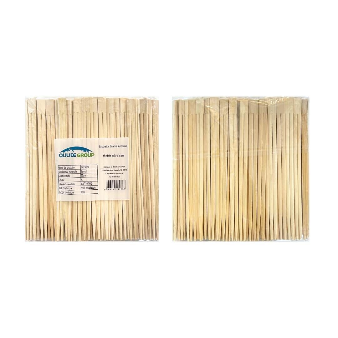 Bacchette USA E Getta In Bambù | 100 Paia (200 Pezzi) Con Estremità Arrotondate E Antisghembo