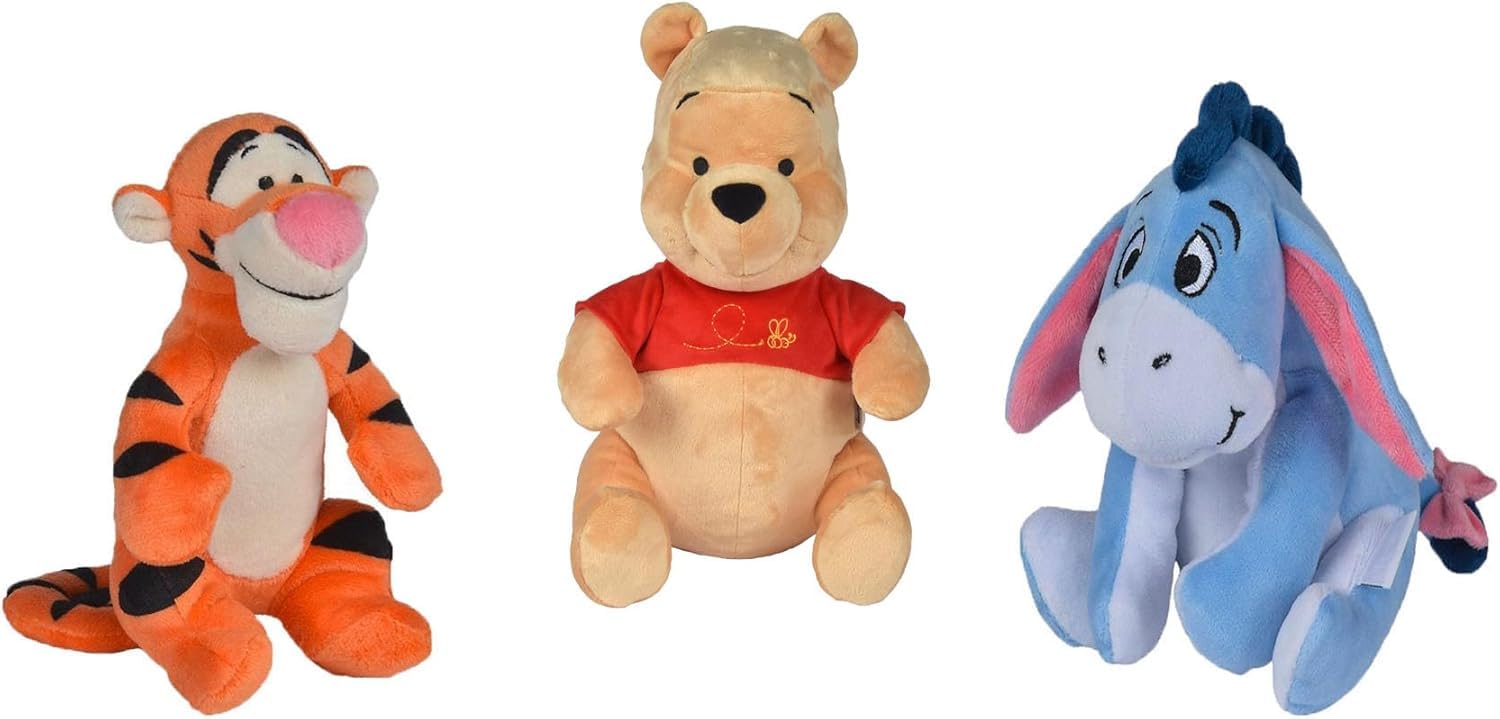 Simba Kubuś Puchatek pluszowe zabawki 3-pakt Kubuś Puchatek + Tygrys + I-Aah pluszak 17 cm, nadające się na wszystkie etapy wieku