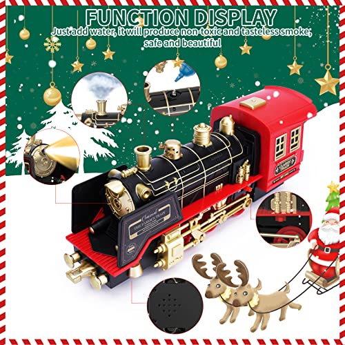 Lzzapj Train Set With Steam Locomotive, Toddler Electric Train Toy With Rechargeable Battery, Railway Kit, Light & Sound, Train Tracks Birthday For Kids Boys Girls 3 4 5 6 7 8 Year Old #TOP2