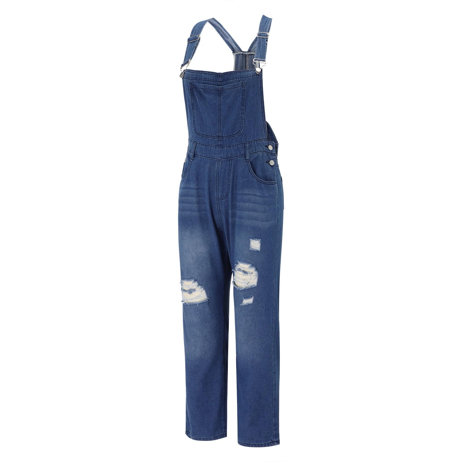 Denim Délavé Barboteuses Salopettes Salopette Salopette Déchiré Denim Jeans Femme Jeans Femme Pantalon Haut, noir foncé, M