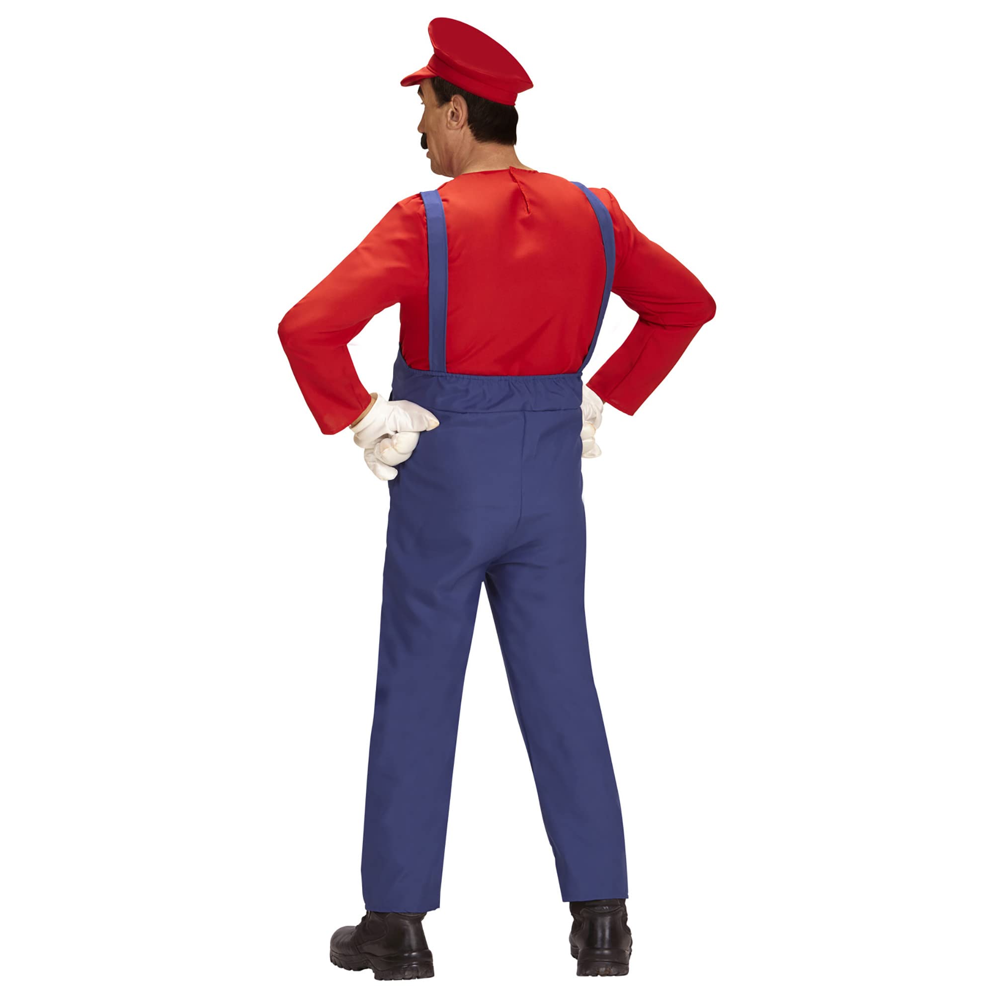 WIDMANN 08704 XL Adult Mens Red and Blue Super Plumber Costume. Includes Overalls, Shirt and Hat. Fancy Dress, Outfit - Image 4