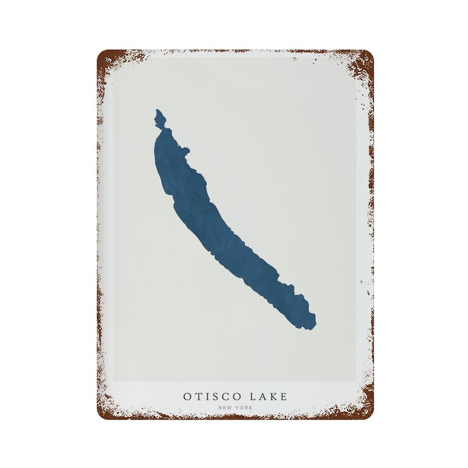xiaoxiaoshen Otisco Lake Map New York Wall Decor Art Metal Tin Poster Modern Home Decor Art Home Bar Shop Decorations Vintage Sign 40x30cm