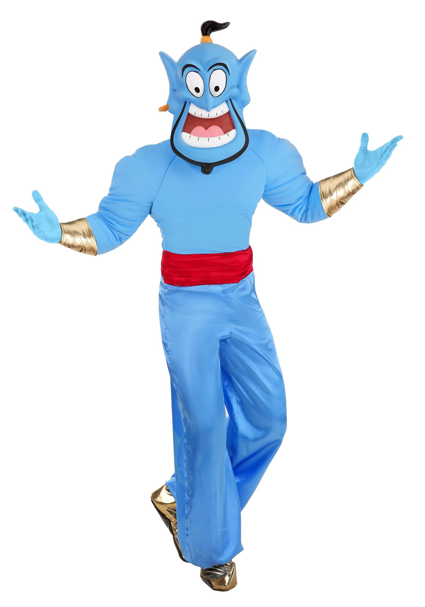 Fun Costumes Disney Aladdin Genie Costume for Men with Mask, Hood, Shirt & Pants - Officially Licensed