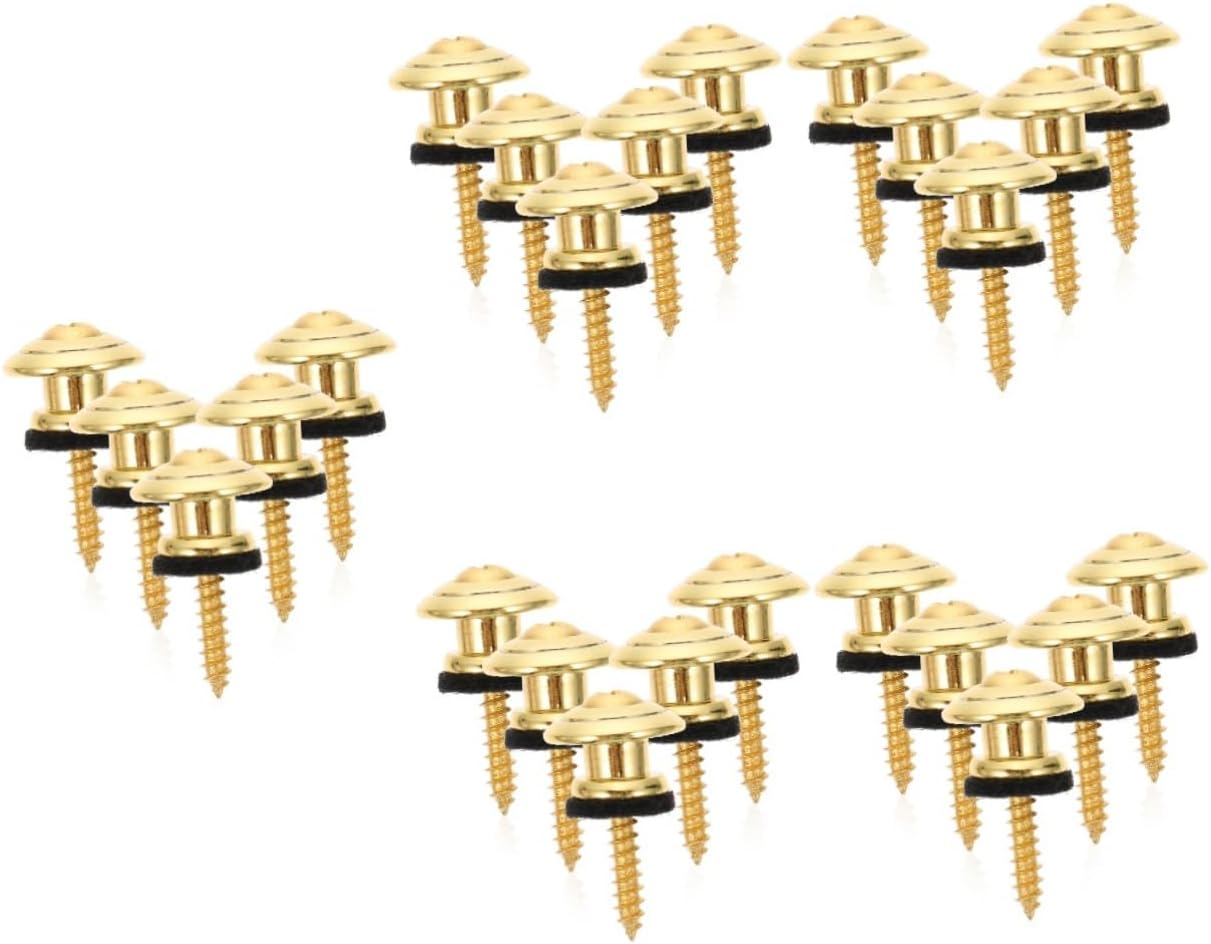 Toyvian 25pcs Guitar Strap Lock Button Pin Acoustic Bass Guitar Protector Metal Material