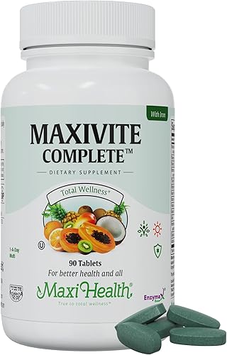 Maxi Health Complete Once Daily Vitaminas para hombres y mujeres, multivitamínico para mujeres y hombres con hierro vitamina A B1 B2 B3 B6 B12 C D3
