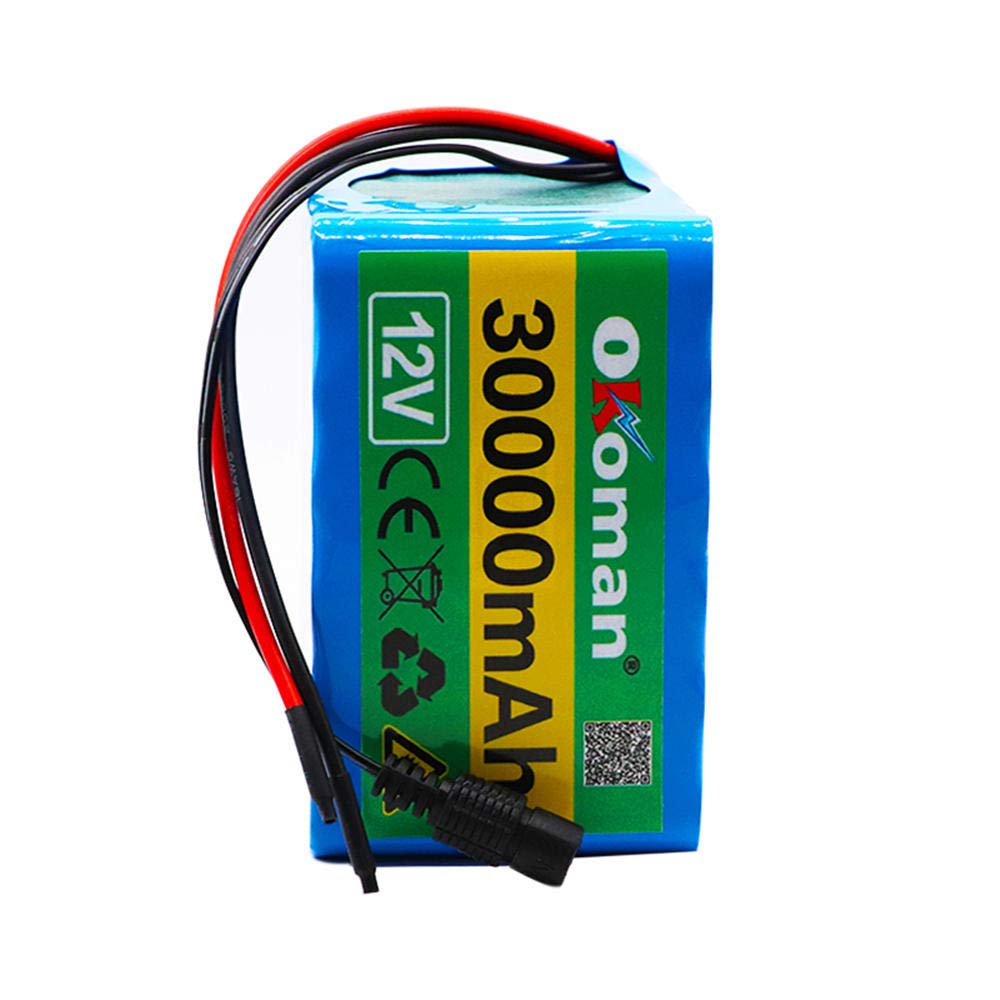 Pacco batteria al litio 12V 30Ah 3S12P per inverter lampada allo xeno Lampione stradale solare per auto ecc + caricatore
