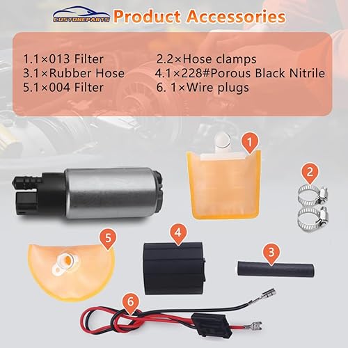 Miniatura 4 de ​Bomba de combustible eléctrica y kit de instalación compatible con múltiples modelos CUSTONEPARTS HFP-382