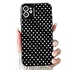 NITITOP Compatible with iPhone 11 Case Cute Simple Polka Dot Aesthetic Design for Women Girls Stylish Full Camera Soft TPU Shockproof Protective Cover - Black