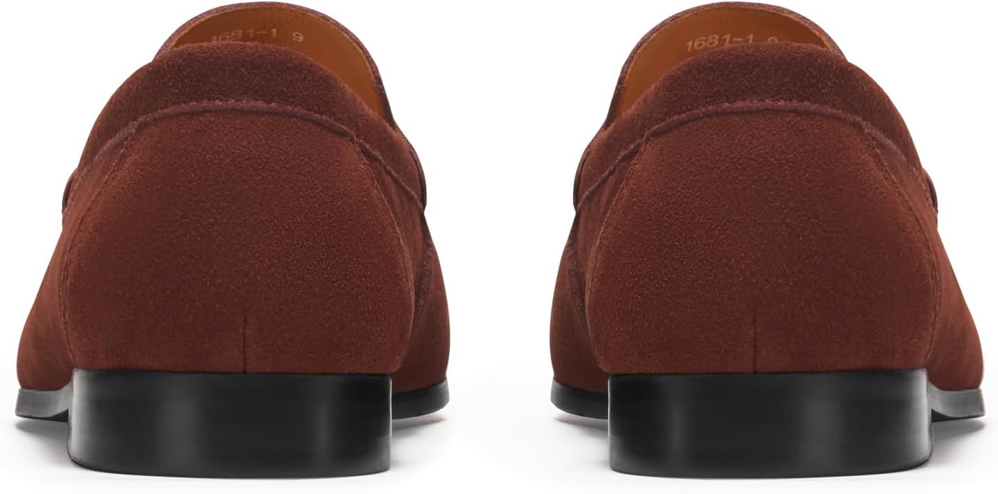 Journey West Ivy Style Suede Slip-on Penny Loafers Shoes for Men Brown US 11 - Image 6