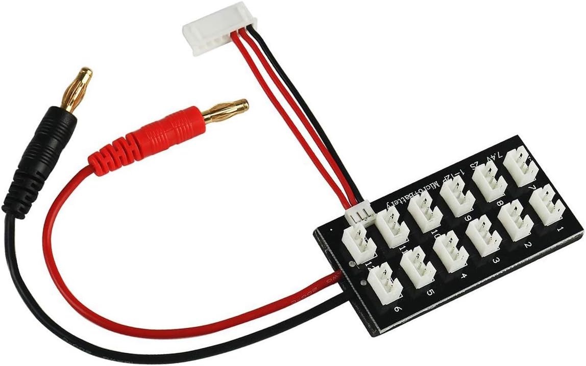 Innovateking 2S 7.4V LiPo Parallel Charging Board JST-PH2.0 3-Pin 4.0mm Banana Plug 2S LiPo Battery Charge Board for Balance Charger Imax B6 etc