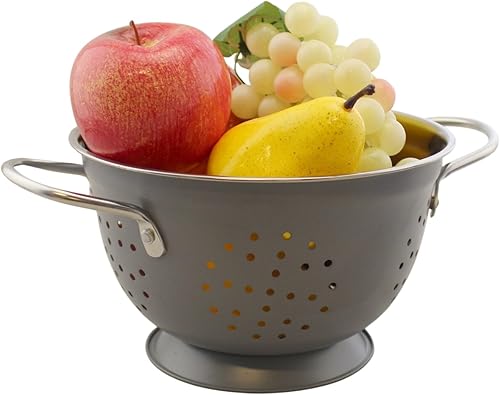Colador de cocina de acero inoxidable, un colador de pasta, cuenco de enjuague de frutas y verduras, y esencial de cocina multiusos en tamaño de 3