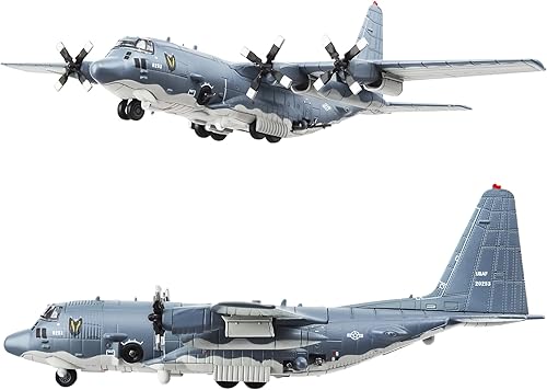 Miniatura 4 de Busyflies Fighter Jet Modelo 1200 AC130u Modelo de avión de combate militar fundido a presión para colección y regalo