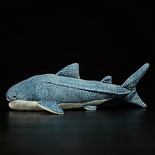 Miniatura 2 de Gran tiburón ballena de peluche, realista de 20.5 pulgadas, textura azul ballena tiburón, juguete de peluche suave, colección de regalo para niños