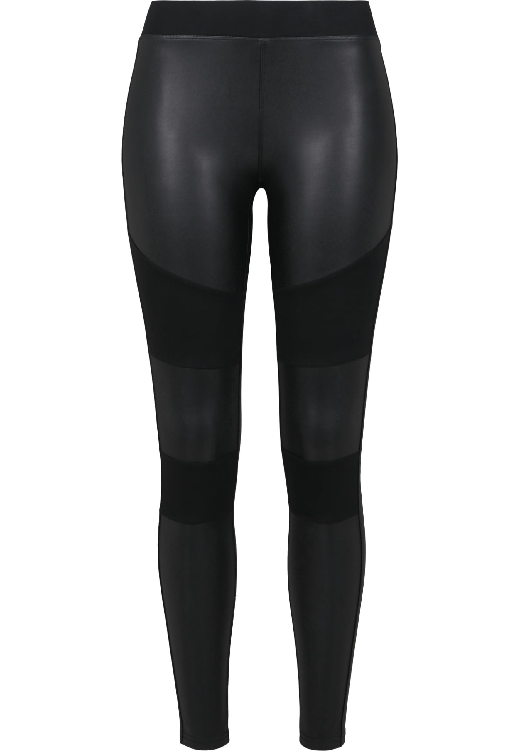 Urban Classics Women's Ladies Fake Leather Tech Yoga-hose Leggings, Black (Black 00007), L UK