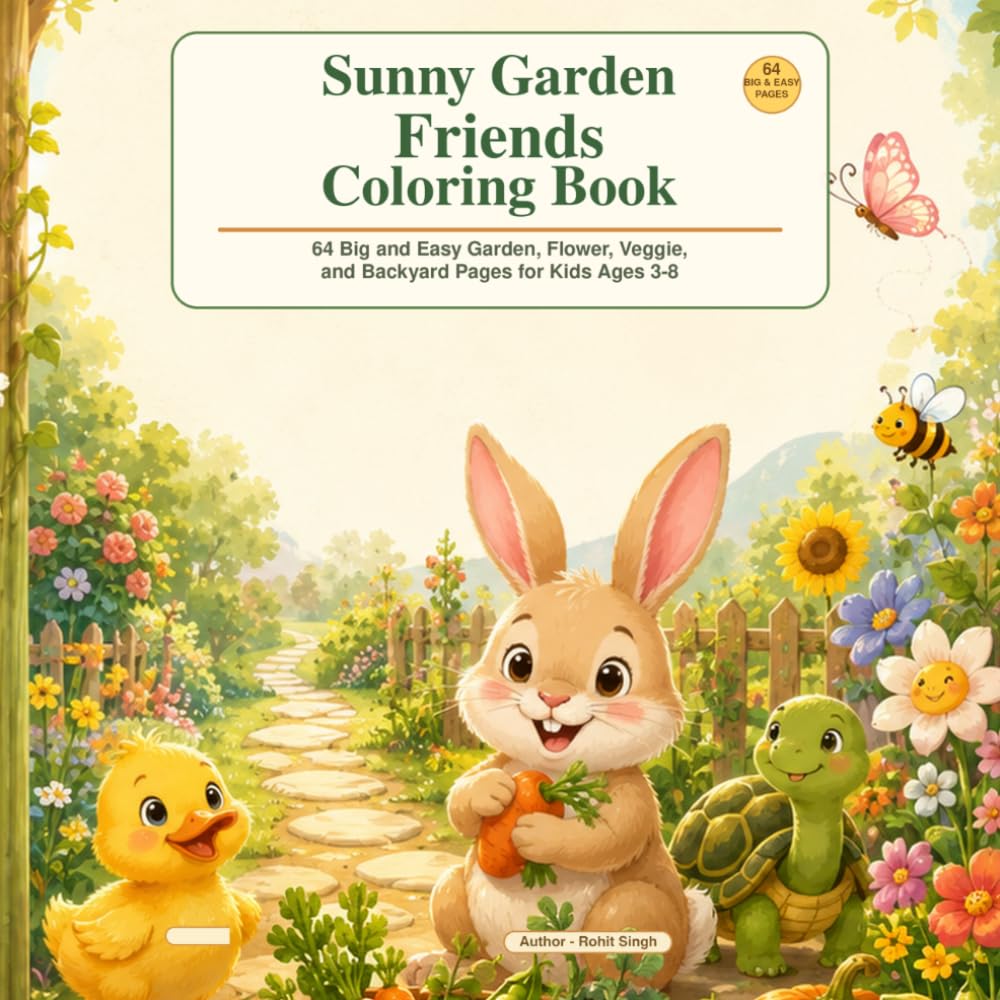 Sunny Garden Friends Coloring Book