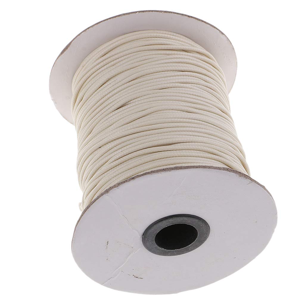 Juego de 3 hilos de algodón encerado de 80 m y 2 mm para bisutería, color beige