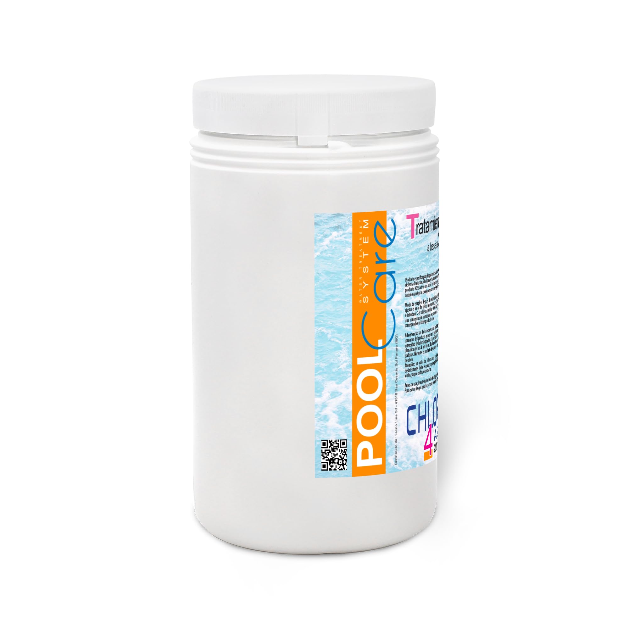Pool Care CHLOR 200 4 Azioni, Multiazione in Pastiglie da 200gr - (1+1) 2Kg | Cloro Multifunzione, Attivo al 90%, a Lenta Dissoluzione, per Piscina e Spa Idromassaggio