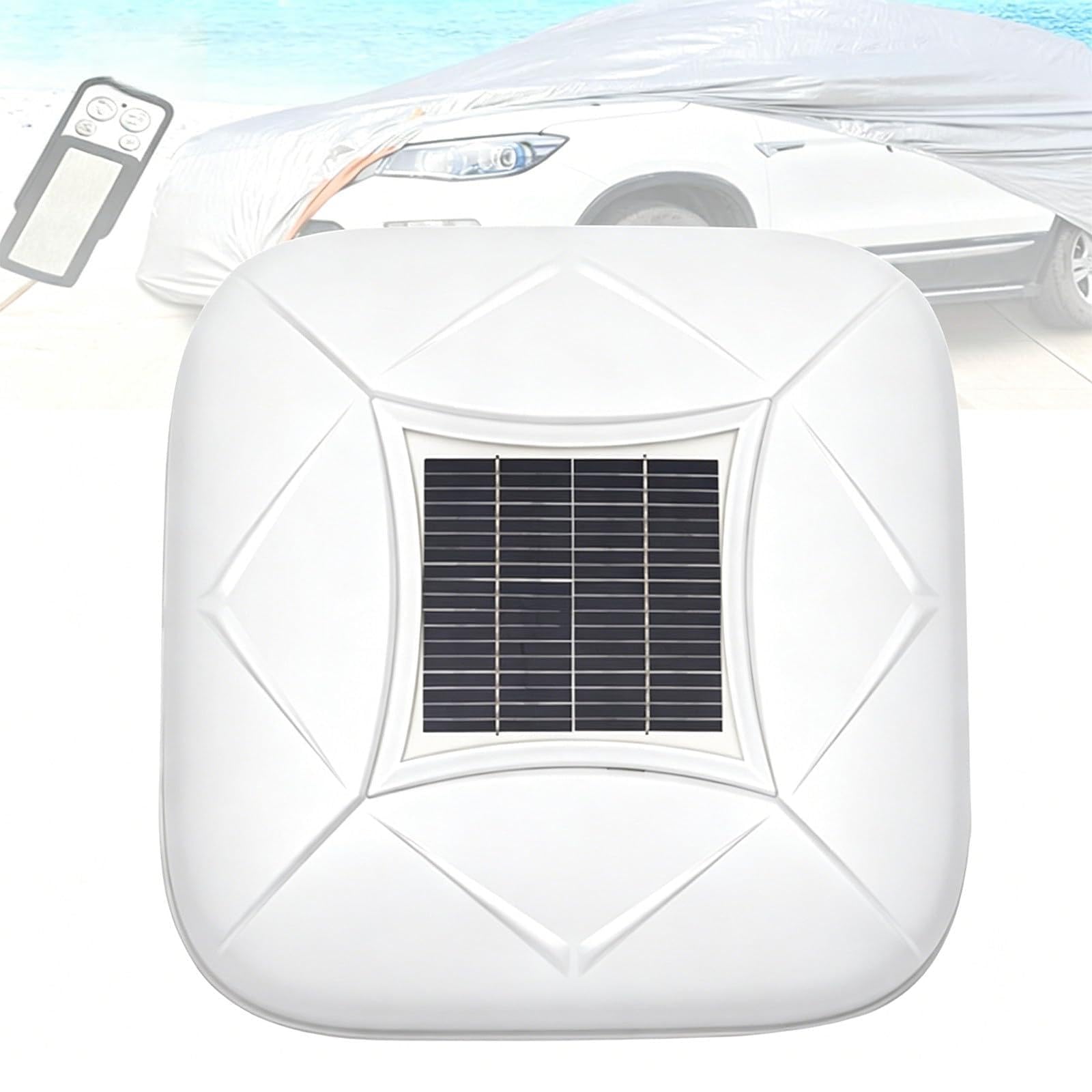 Sunseota Smart Waterproof Car Cover, Solar Automatic Car Cover with Remote Control, Car Cover Solar Charging, Quick 30s Open, All-Weather Protection for Sedan SUV MPV, Multiple Sizes White-YXXL