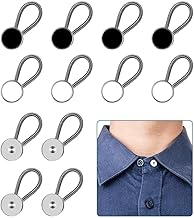 Arkriza® 6 Pc's Multifunctional Spring Adjustment Button for Mens Shirt Collar Buttons Extender Dress Shirts Suits Trouser, Coat, Shirts, Coat Neck Extensions Waist Button(BLACK,WHITE,SILVER)(PACK OF 6)