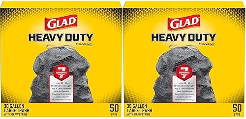 Miniatura 27 de Bolsas de basura grandes Glad ForceFlex extra fuertes con cordón, para exteriores, C07613, Negro, 1, 1