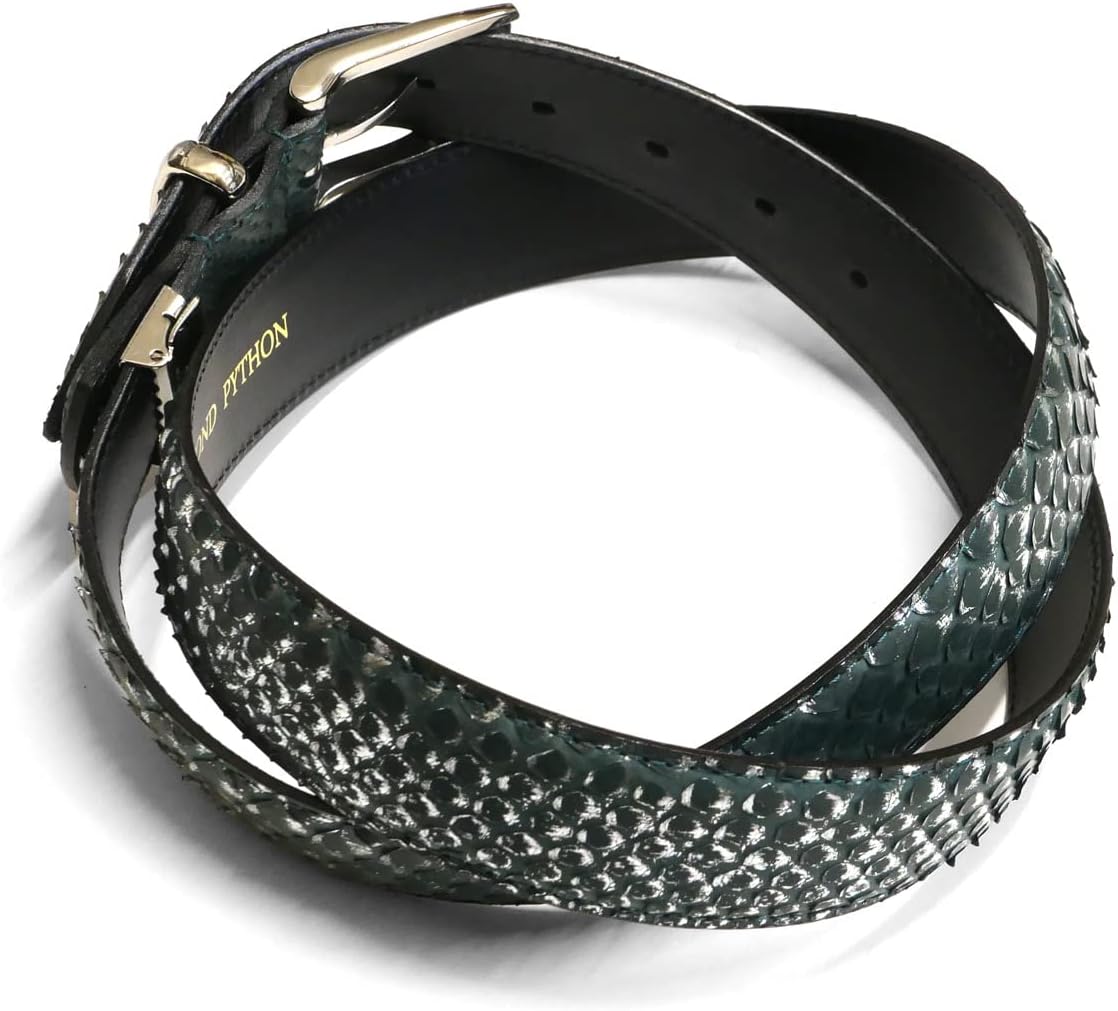 オリジナルパース・ナカムラ ML-MT1281-35CHOCO ベルト 本革 モラレス パイソン ヘビ 蛇 へび 牛革 ３.５cm幅 マット