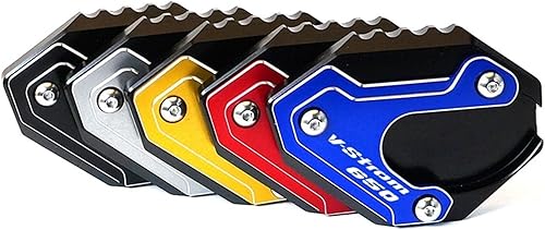 Miniatura 6 de JADESA CNC aluminio Kickstand Foot Side Stand Extension Pad Support Plate for Suzuki V-Strom 650XT VSTROM 650 DL650 2004-2022 2021 (Color  Black)