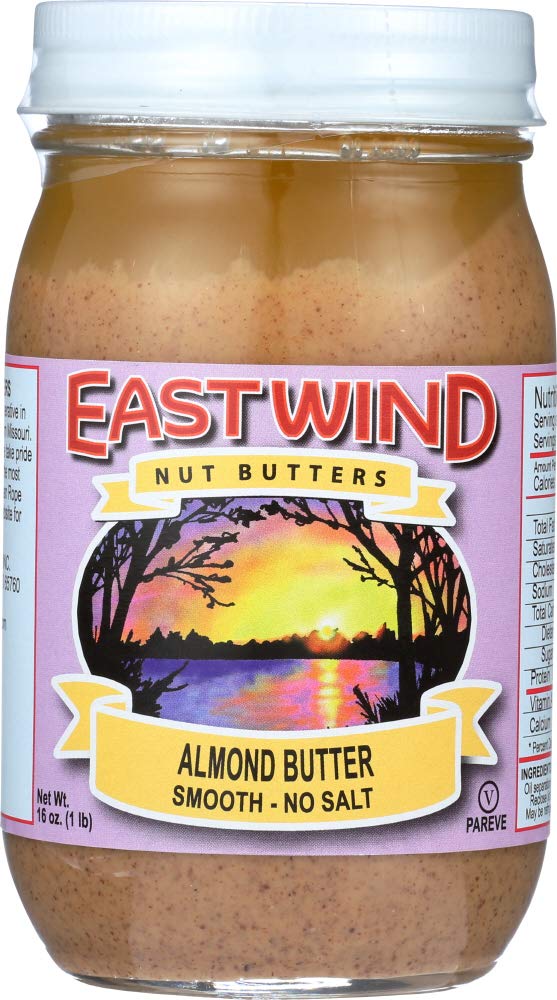 EAST WIND, ALMOND BUTTER, SMOOTH, NS, Pack of 6, Size 16 OZ - No Artificial Ingredients Kosher Low S