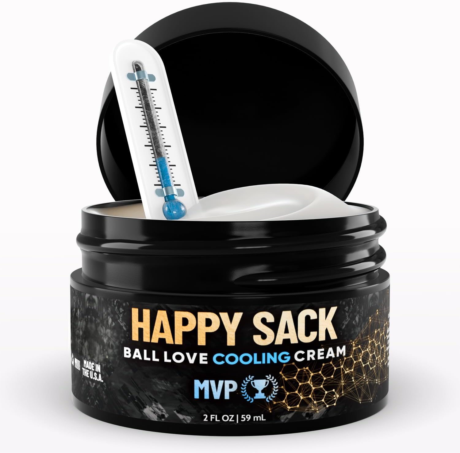 Happy Sack Nut Love Cooling Cream, Anti Chafing & Deodorant for Men, Fresh Balls MVP Scent, 2 oz