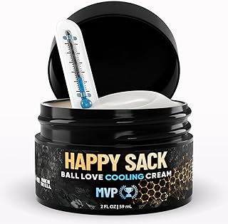 Derm Dude Happy Sack Ball Deodorant & Anti-Chafing Cream for Men | Nut Cooling Lotion for Groin & Private Parts | Odor Control, Aluminum-Free, DeoPlex Formula – MVP Scent, 2oz (1 Pack)