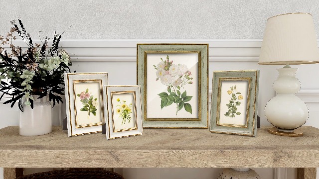 Cornice Foto Vintage 20x25 Cm In Legno Anticato E Oro, Con Vetro HD, Da Parete O Scrivania - Regalo Perfetto Per Donne