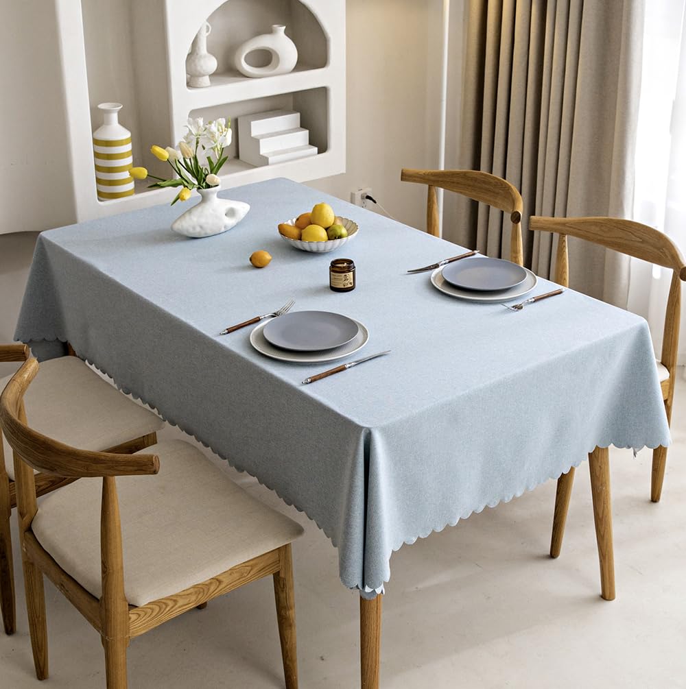 Fusehngre 51"x 86" Waterproof Rectangle Tablecloth Oil Spill Proof Wrinkle Resistant Table Cover Cotton 6-8 seats Table Cloth for Dining Kitchen - Image 2