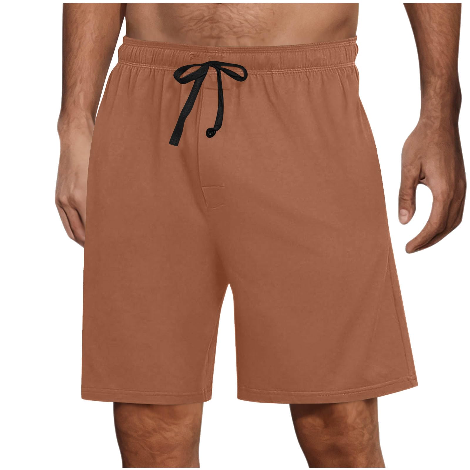Shorts Herren Sommer Kurze Hosen Einfarbig Casual Outdoorshorts Chino Shorts Herrenshorts mit Kordelzug Kurz Schlafhose Elastische Taille Freizeitshorts Männer Sommershorts Orange S