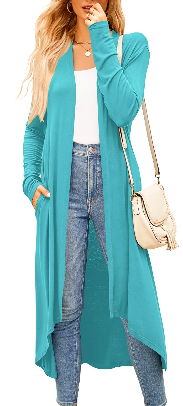 Newchoice Womens Long Cardigan Lightweight Long Sleeve Cardigan Duster