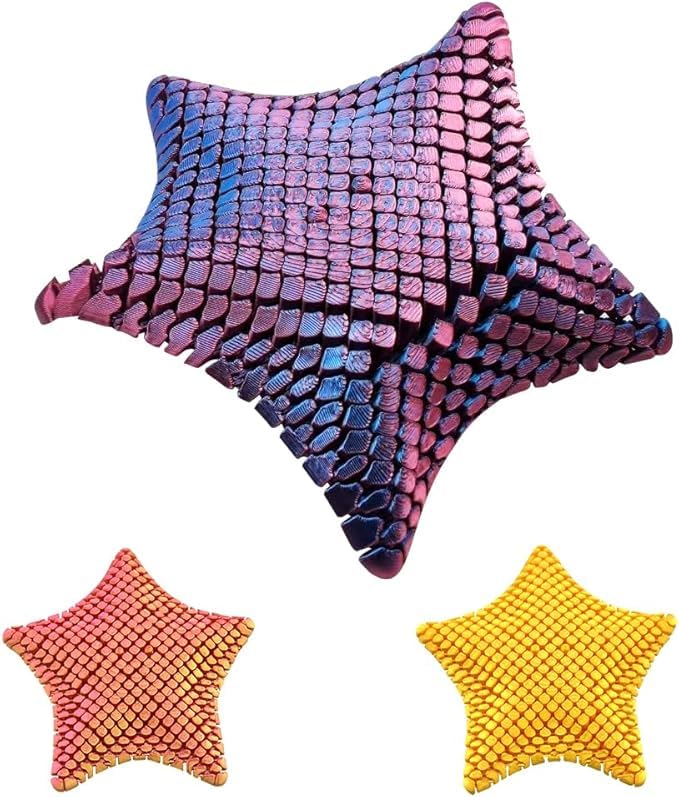 HATFRYF 3D Printed Starfish Toy, 3D Printed Playful Starfish Fidget Toys, Funny Fidget Model, Stretch Anti Movable Toy Ornament, Stress Relief Adult Gifts - Purple