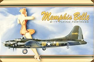SIGNCHAT U.S. Ww2 Vintage Metal Sign: B-17 Memphis Belle Vintage Tin Sign Bar Pub Home Metal Poster Wall Art Decor Tin Sign 8X12 Inch