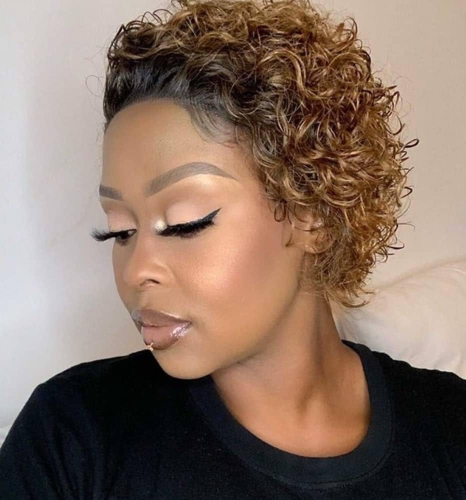 QUEEN VIRGIN REMY QVR Pixie Cut Wig Curly Lace Front Wigs 13x1 short curly lace front wigs human hair HD Lace Pixie Human Hair Wigs for Black Women Glueless Wigs