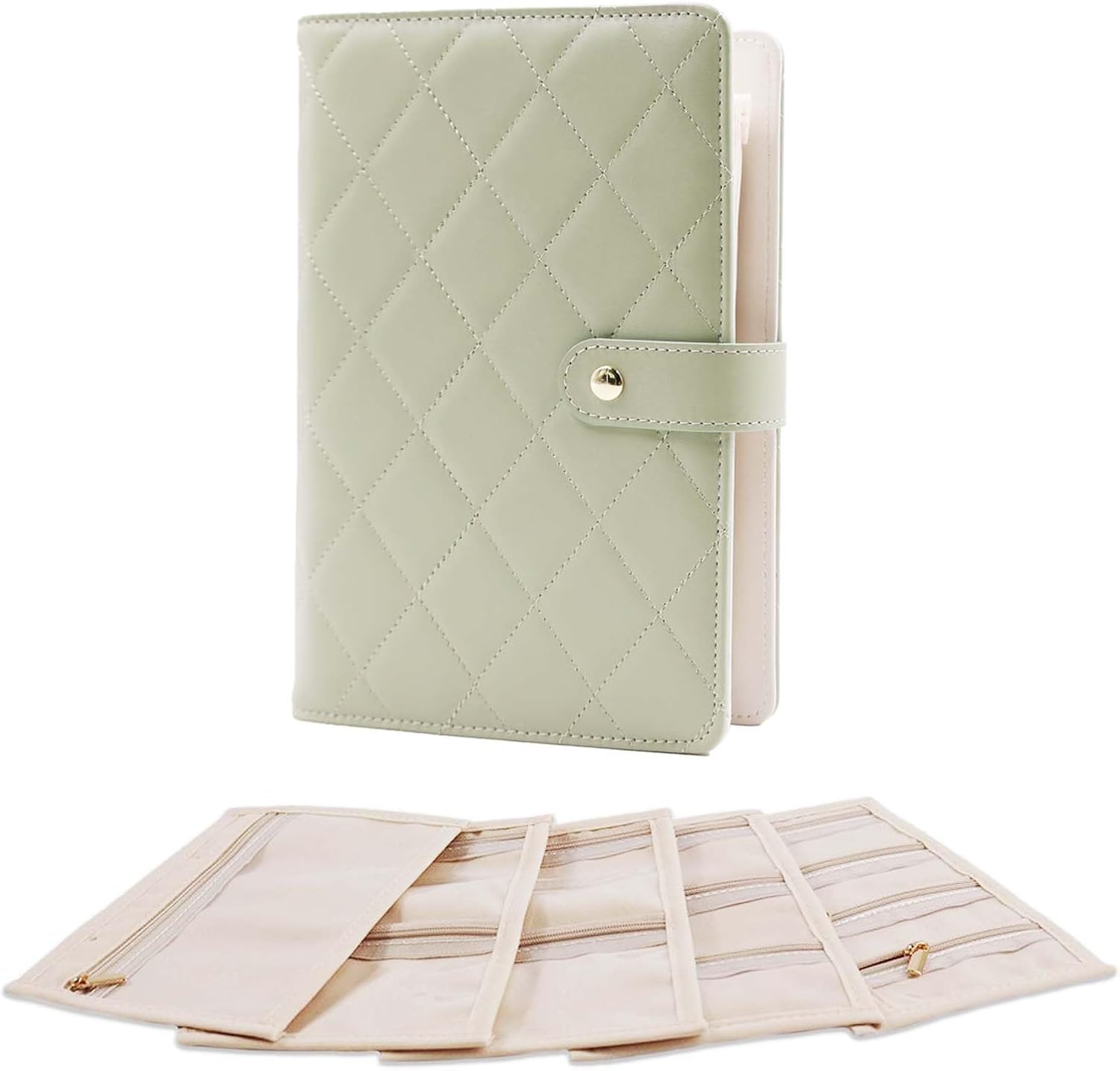 Travel Jewelry Organizer Case ， Portable Jewelry Organizers Storage Book, Compact Jewelry Roll for Earrings, Rings, Necklaces - Perfect Jewelry Travel Bag for Women
