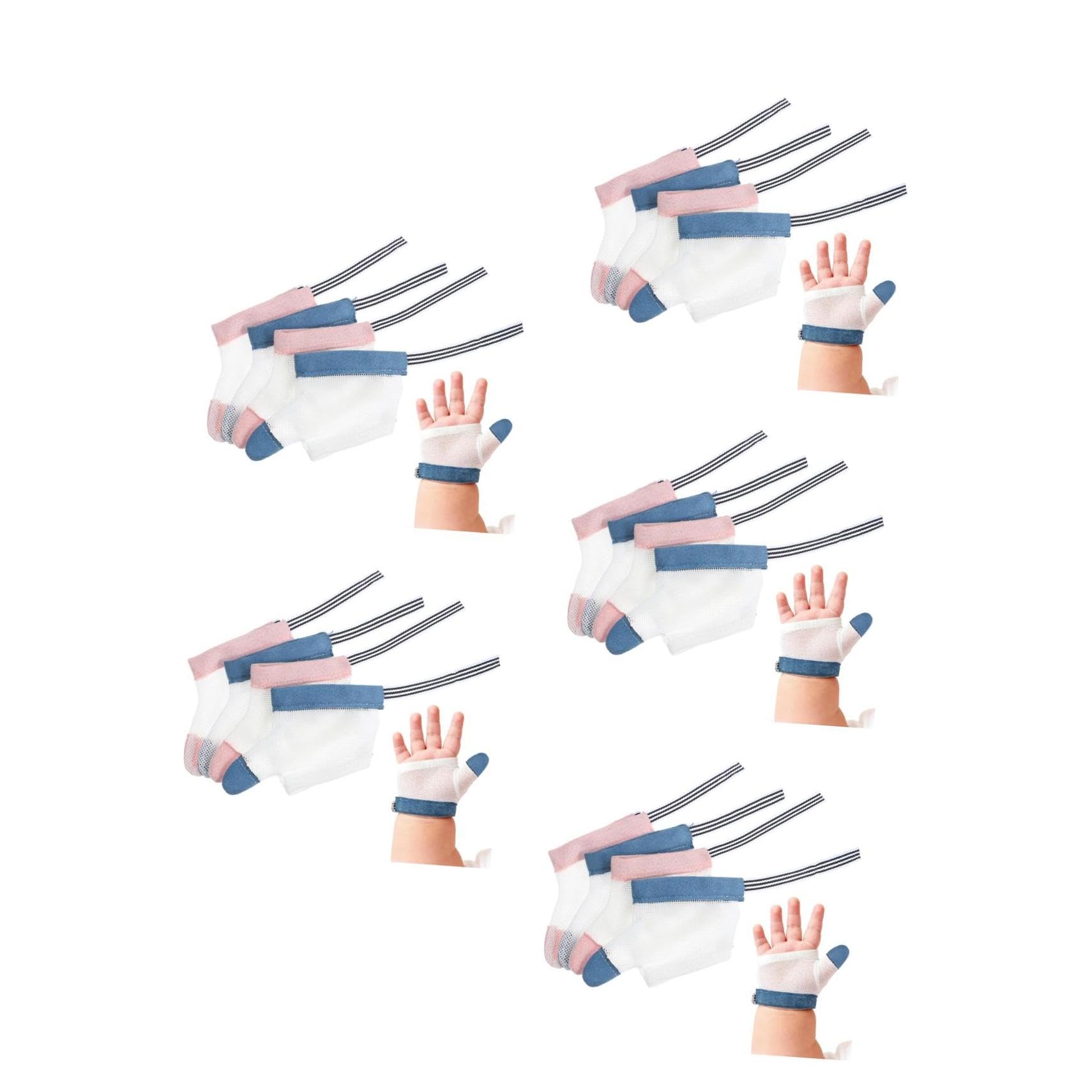 VICASKY 10pares Guantes Antimordidas Para Bebés Protección Para Dedos y Pulgares Diseño Ergonómico y Cómodo Para Dejar De Chupar Dedo y Morder Color Aleatorio