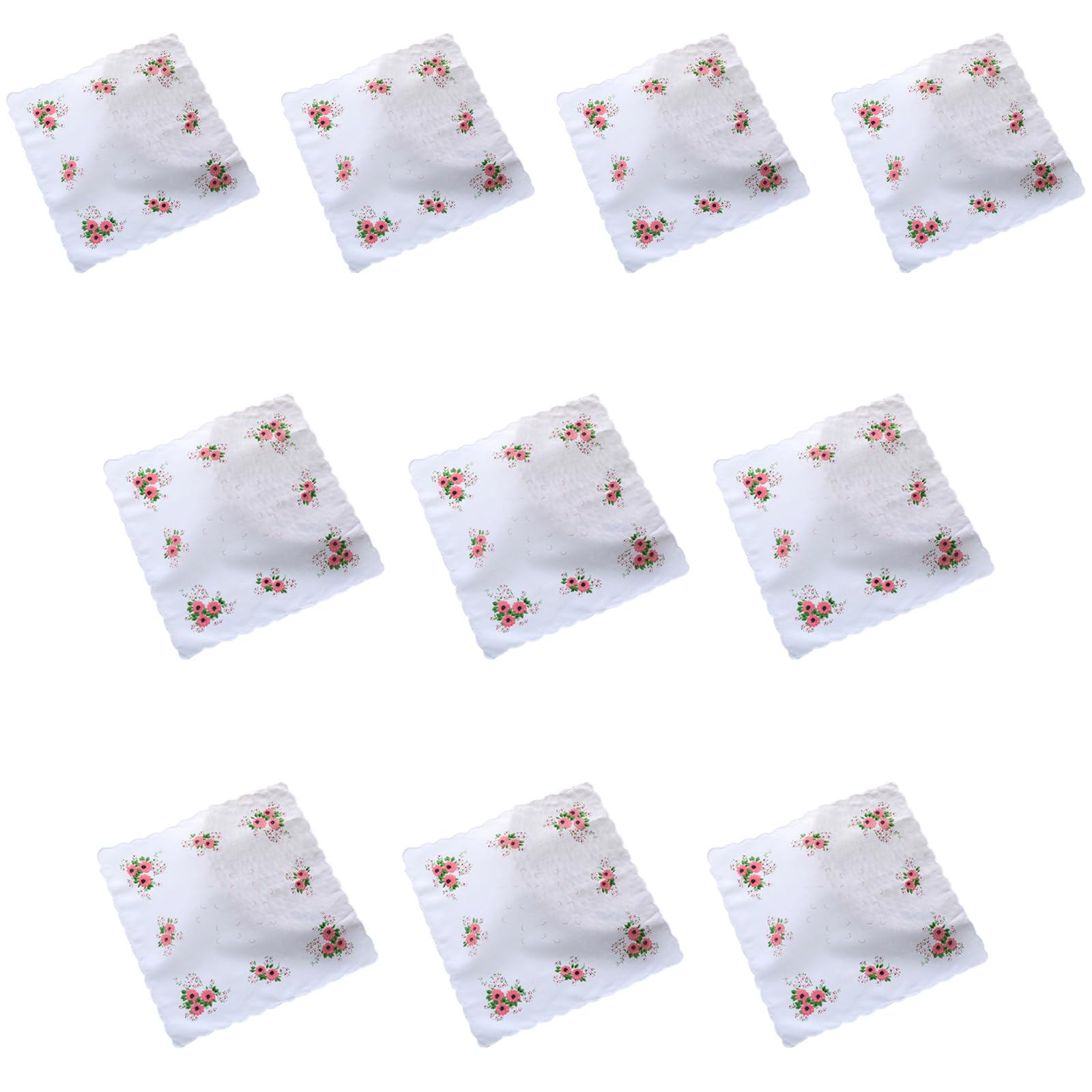 Elnwnnkc 10Pcs Women Hankies Embroidered Cloth Fragmented Flower Hanky Florals Cloth Handkerchief Sweat Bandana Flower Hanky