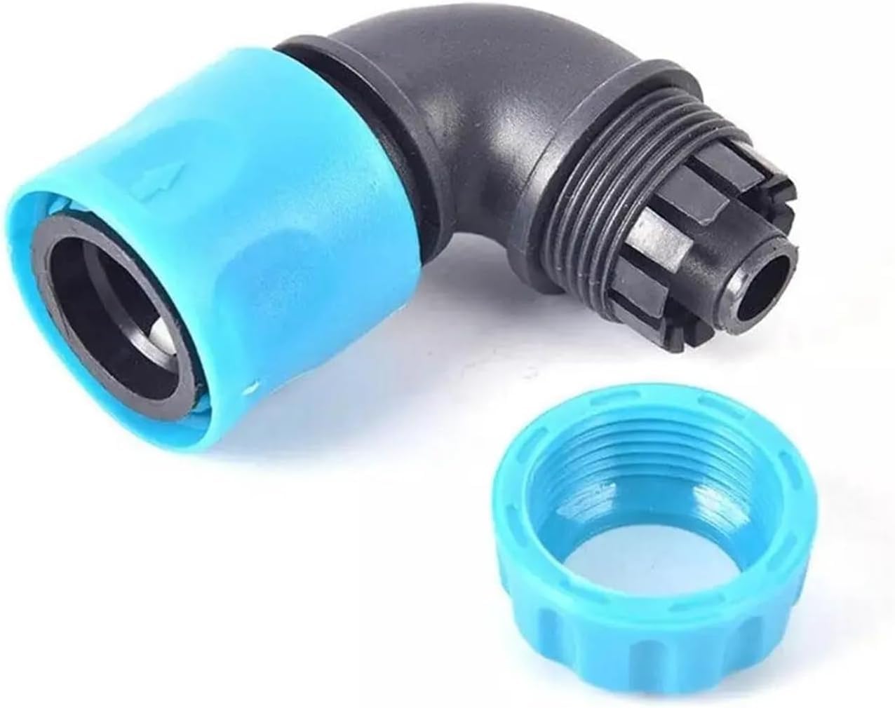 Raccordo a gomito per tubo da giardino, adattatore per rubinetto in plastica per irrigazione, raccordi per tubi durevoli, confezione da 2
