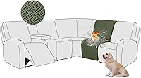 Vista 77 de ALIECOM Fundas 100% impermeables para sofá seccional reclinable en forma de L, fundas elásticas para esquinas de sofá reclinable seccional, funda