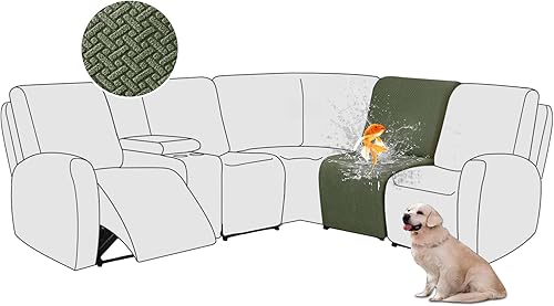 Miniatura 78 de ALIECOM Fundas 100% impermeables para sofá seccional reclinable en forma de L, funda elástica para sofá seccional reclinable de esquina, protector