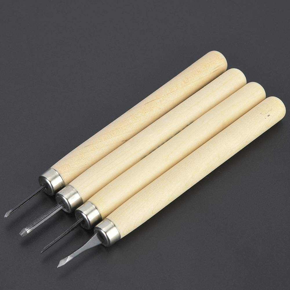 Wood Carving Tools, Wood Knife Wood Carving Tools Carving Knife Fine Art Painting Woodcarver Tool Plastic Stainless Steel Wood Whittling Kit for Adults Kids Beginners(One size four pack)