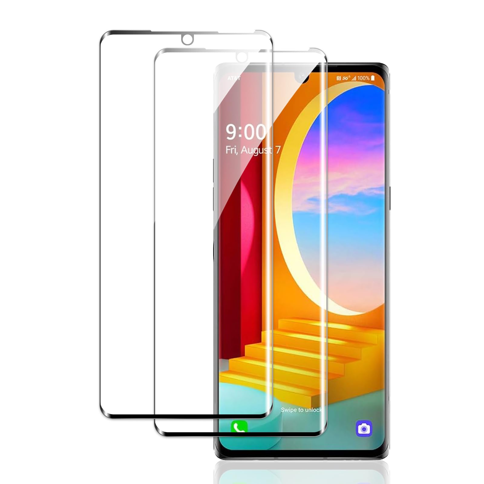Protection écran Verre Trempé 9D Pour LG Velvet - Film Intégral Incurvé, Anti-chocs, Ultra Slim