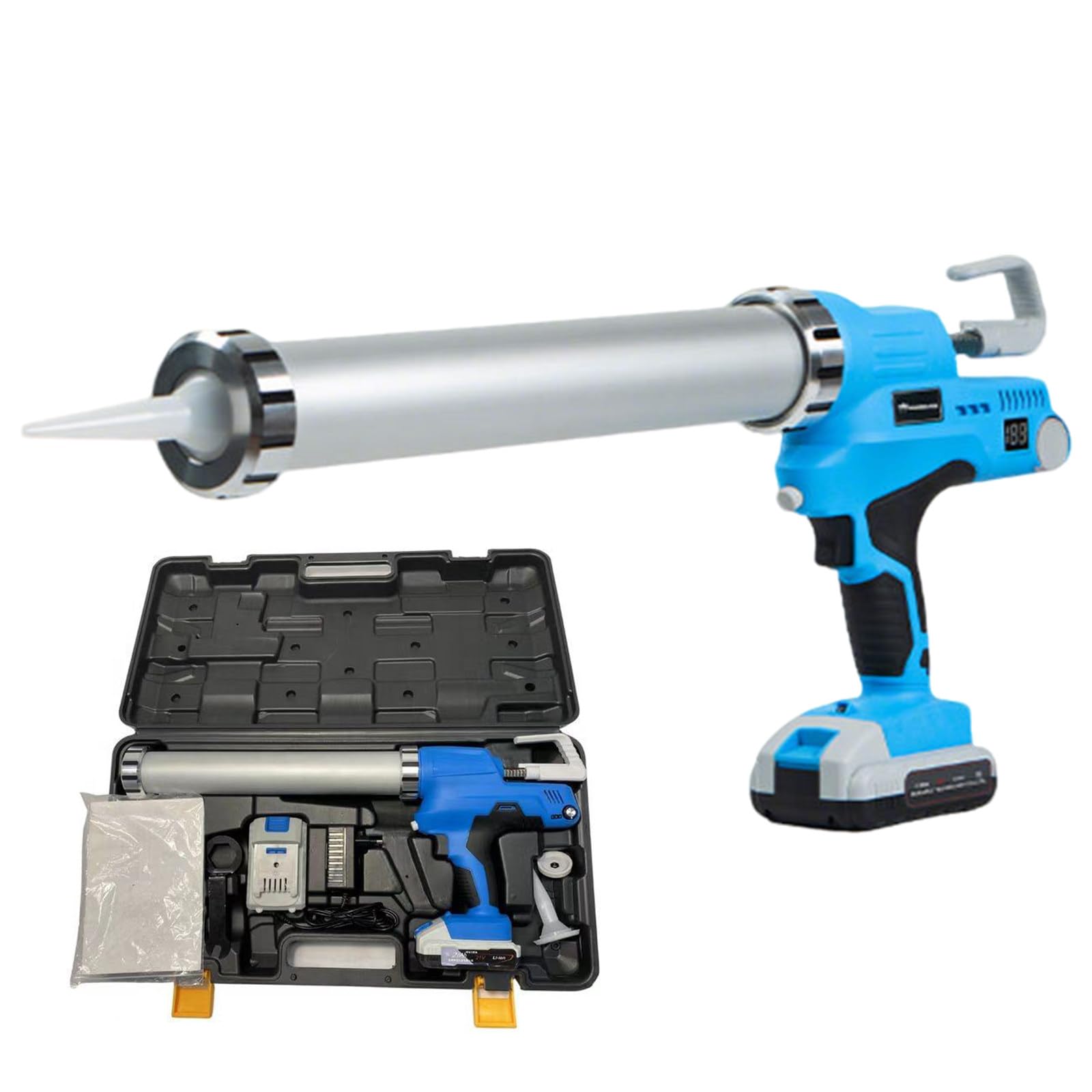 GYKOZY Cordless Caulking Gun Kit, Electric Caulking Gun with Variable Speed Control and 6500N Thrust for DIY Home Repairs