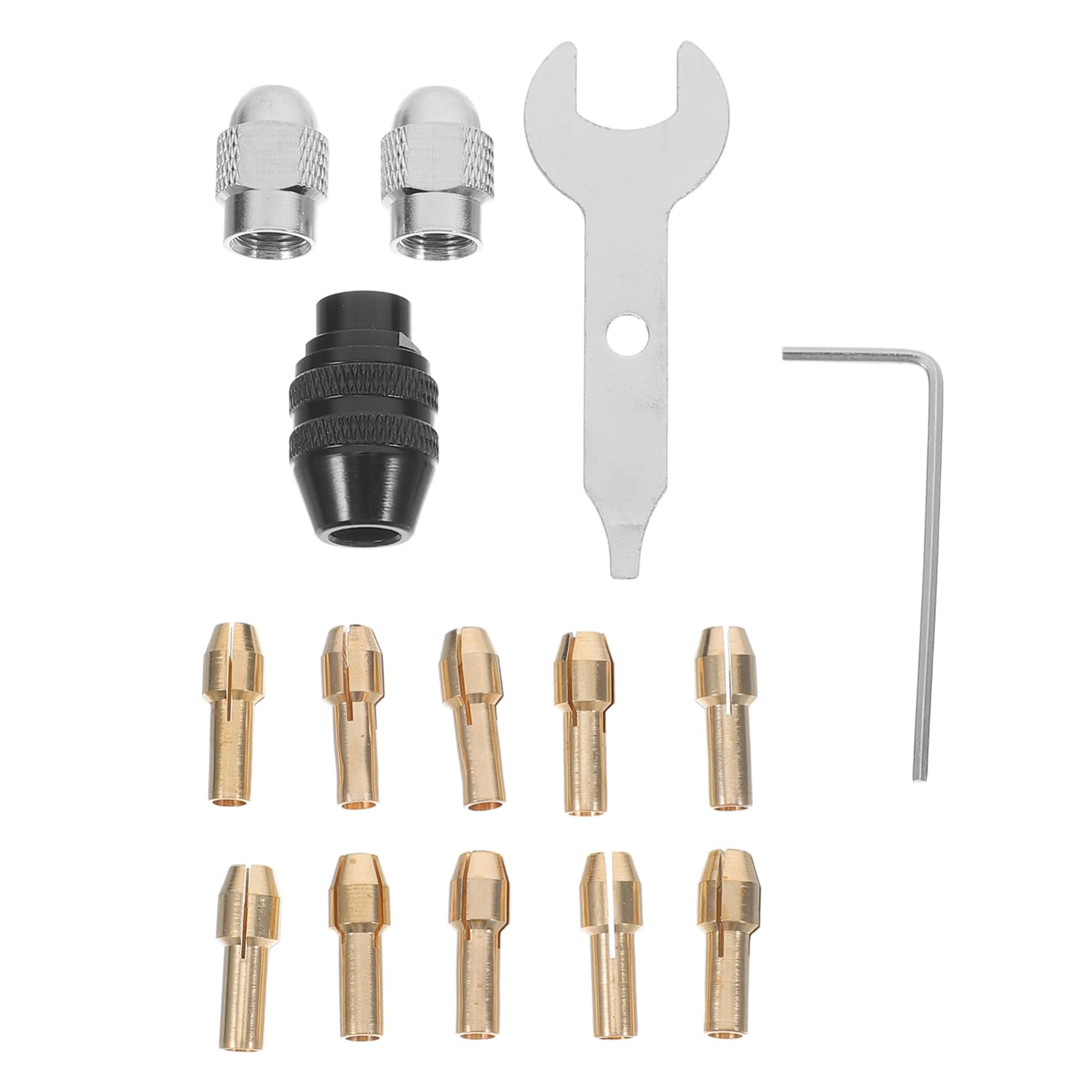 Housoutil Drill Chuck Collet Set for Professional Use Core with Lock Nuts Compatible for Metal Engraving and Grinding Precision Machining Tool for