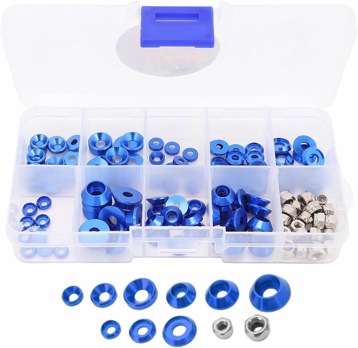 HERCHR Aluminum Alloy Cone Cup Head Screw Gasket Washer Counterbore Washers Gaskets Cup Shim Conical Washer Shim